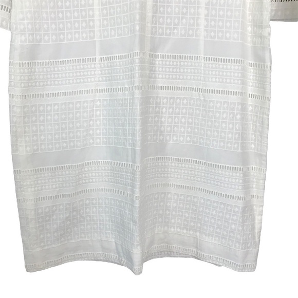 J Crew Flutter Sleeve Shift Dress In Eyelet 100% Cotton SIZE 8 - Picture 8 of 15